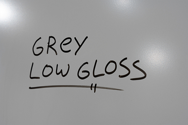 Grey Low Gloss whiteboard surface