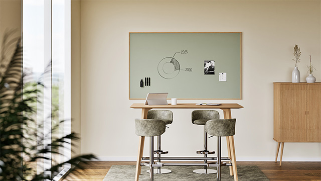 Chameleon Sharp Oak, Whiteboard, Whiteboard, Droog uitwisbaar bord, Groot whiteboard voor de muur, Randloos whiteboard