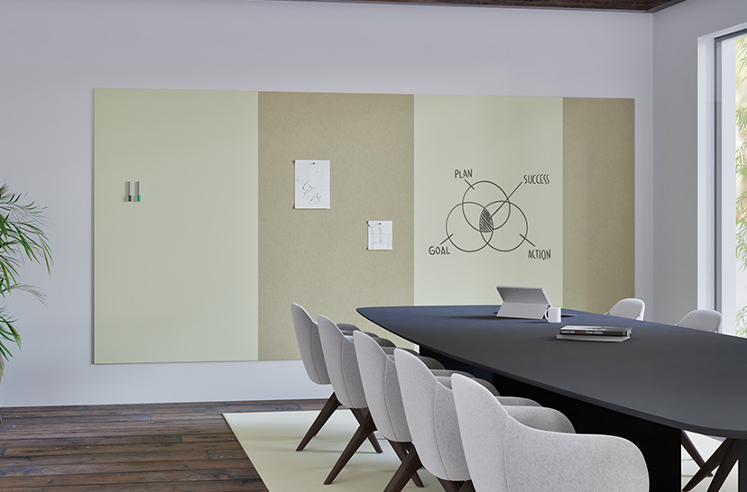 Chameleon Sharp Wall Combi, Whiteboard, Whiteboard, Droog uitwisbaar bord, Groot whiteboard voor de muur, Randloos whiteboard