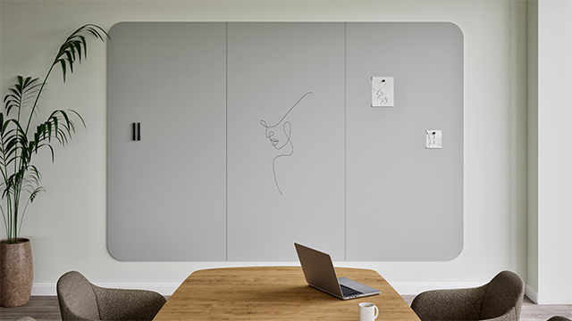 Chameleon Curve Wall, Whiteboard Wand, Whiteboard, Trockenlöschtafel, Großes Whiteboard für die Wand, Randloses Whiteboard