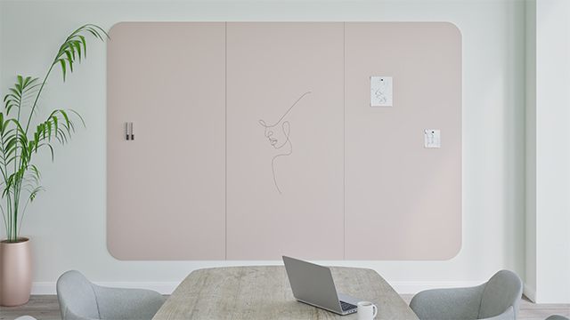 Chameleon Curve Wall, Tableau blanc, Tableau blanc, Tableau effaçable à sec, Grand tableau blanc pour mur, Tableau blanc sans cadre, tableau blanc mural