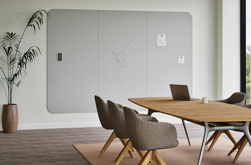 Chameleon Curve Wall, Whiteboard, Whiteboard, Droog uitwisbaar bord, Groot whiteboard voor de muur, Randloos whiteboard