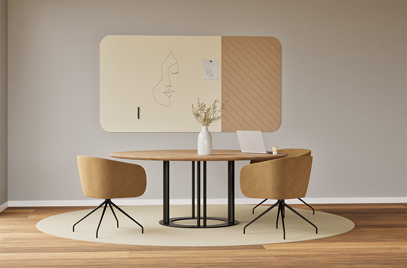Chameleon Curve Combi Whiteboard and PET felt combination product