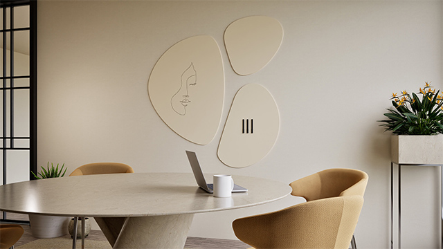 Chameleon Pebbles, Tableau blanc, Tableau blanc, Tableau effaçable à sec, Grand tableau blanc pour mur, Tableau blanc sans cadre