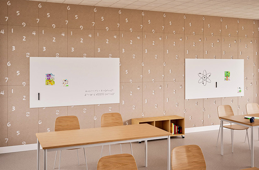 acoustic panels education, PET felt panels school, classroom acoustic improvement, school wall panels, creative acoustic panels, sound absorbing panels education, sustainable wall panels, visual calm in classrooms