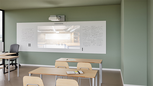 hybrid whiteboard, hybrid projection wall whiteboard, whiteboard with projector, whiteboard for education, matte whiteboard, whiteboard wall, seamless whiteboard, interactive whiteboard, projection wall, educational whiteboard