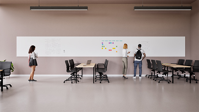 sharp wall education, classroom writing wall, whiteboard wall school, ceramic steel whiteboard, anti reflective whiteboard, durable classroom whiteboard, large writing surface, frameless whiteboard wall, chameleon sharp wall, seamless whiteboard classroom, magnetic whiteboard school, writable classroom wall