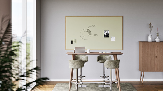 Chameleon Sharp Oak, Whiteboard, Whiteboard, Dry Erase Board, Large Whiteboard for Wall, Frameless Whiteboard