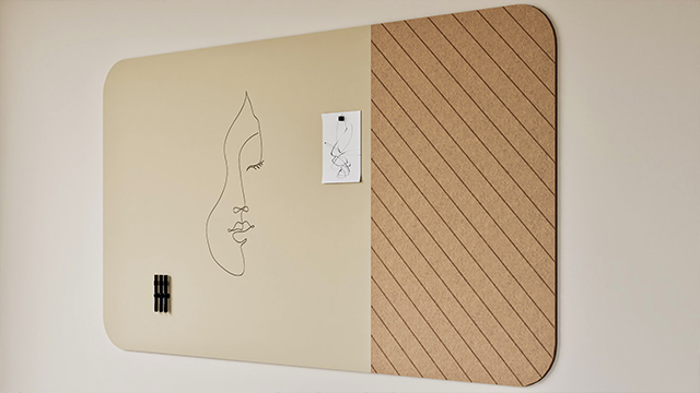 Chameleon Curve Combi Whiteboard and PET felt combination product