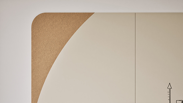 Chameleon Curve Wall Combi, Tableau blanc, Tableau blanc, Tableau effaçable à sec, Grand tableau blanc pour mur, Tableau blanc sans cadre, tableau blanc mural