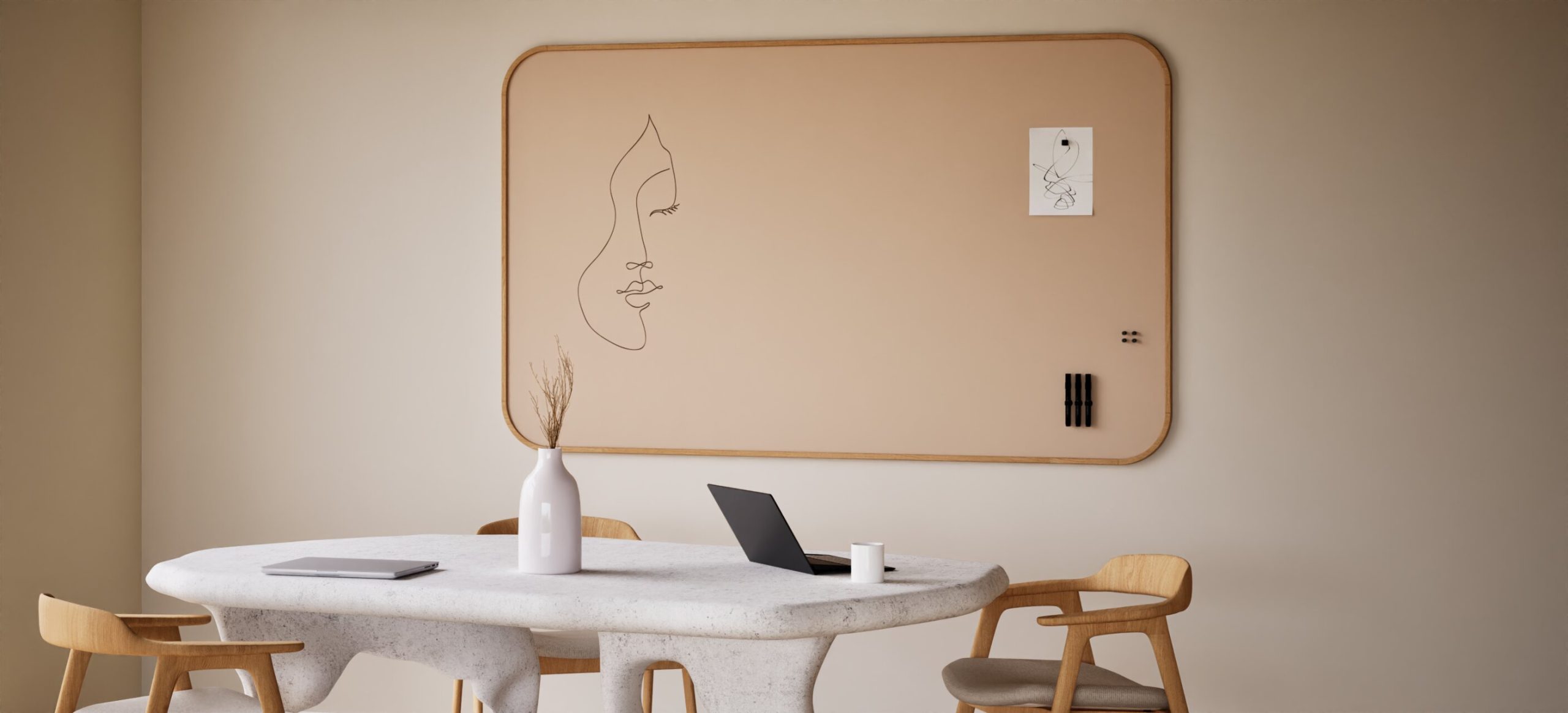 curve oak whiteboard Chameleon