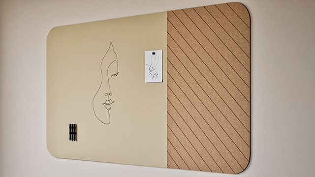 Chameleon Curve Combi Whiteboard and PET felt combination product