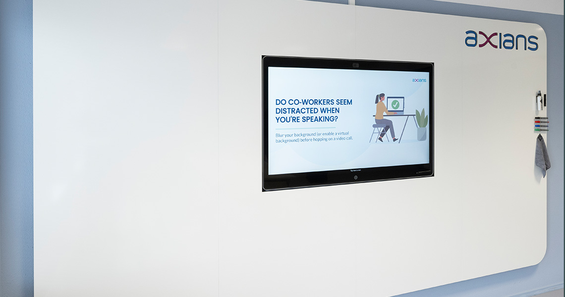 Bespoke whiteboard wall with an illuminated skyline cutout design
