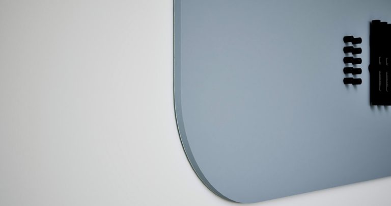 Design whiteboard with a matte finish in a quiet office corner