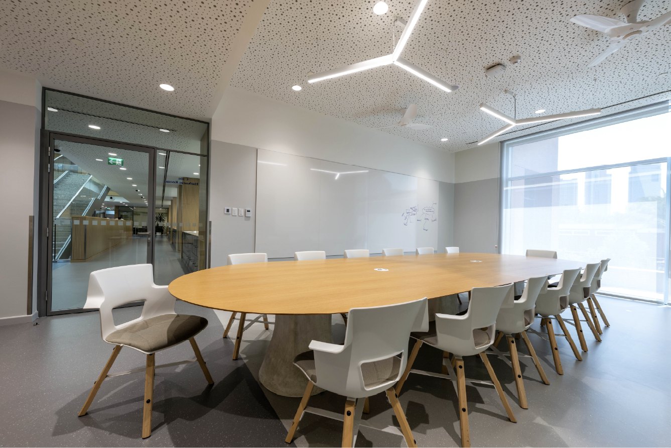 Dubai College Block B - Wandvullende Sharp Wall whiteboard met mindmap in bestuurskamer Dubai College